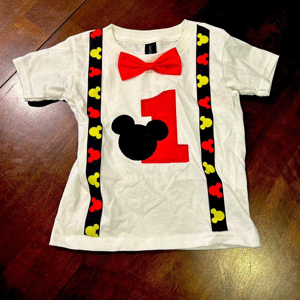 Mickey Mouse birthday shirt age 1